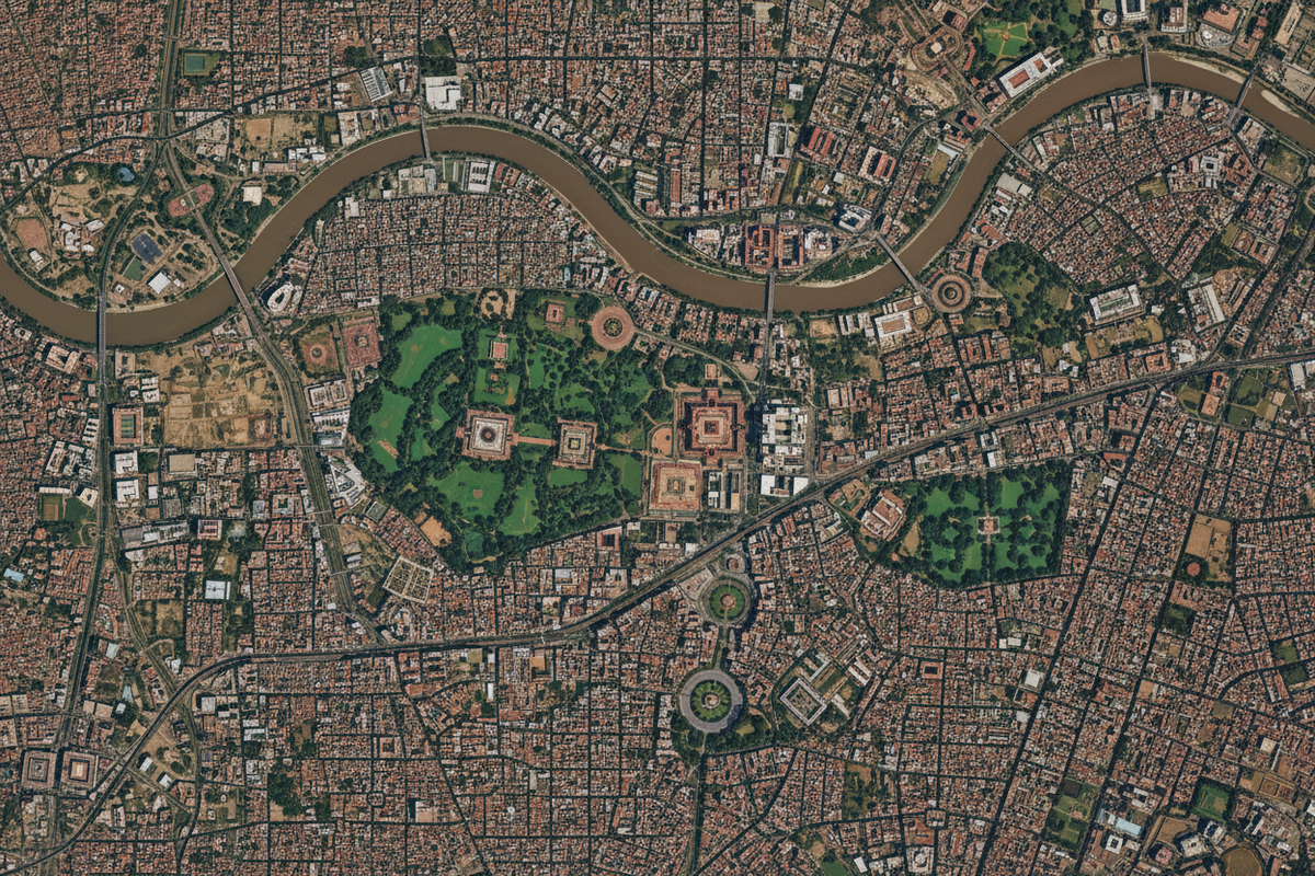 Aerial view of Delhi, illustrating whether Delhi tap water is hard or soft