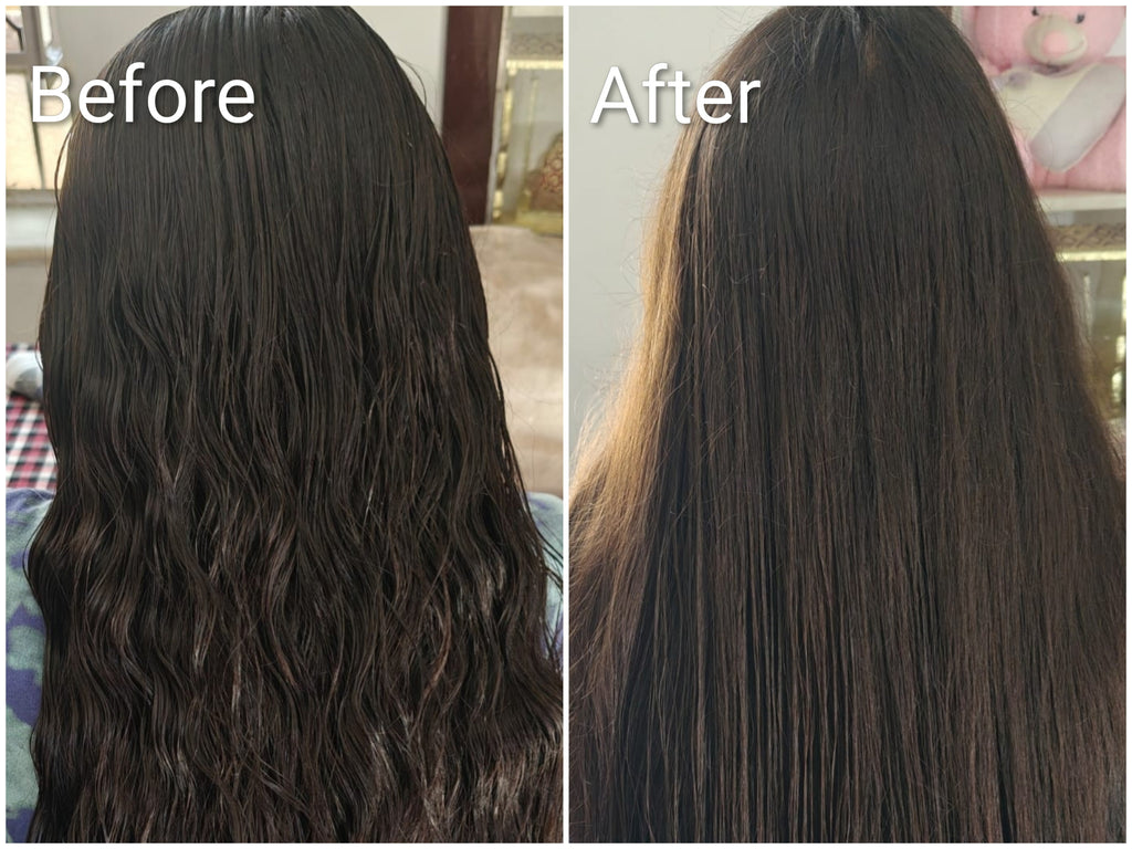 Before and after using deSal Swimmers Wellness Shampoo