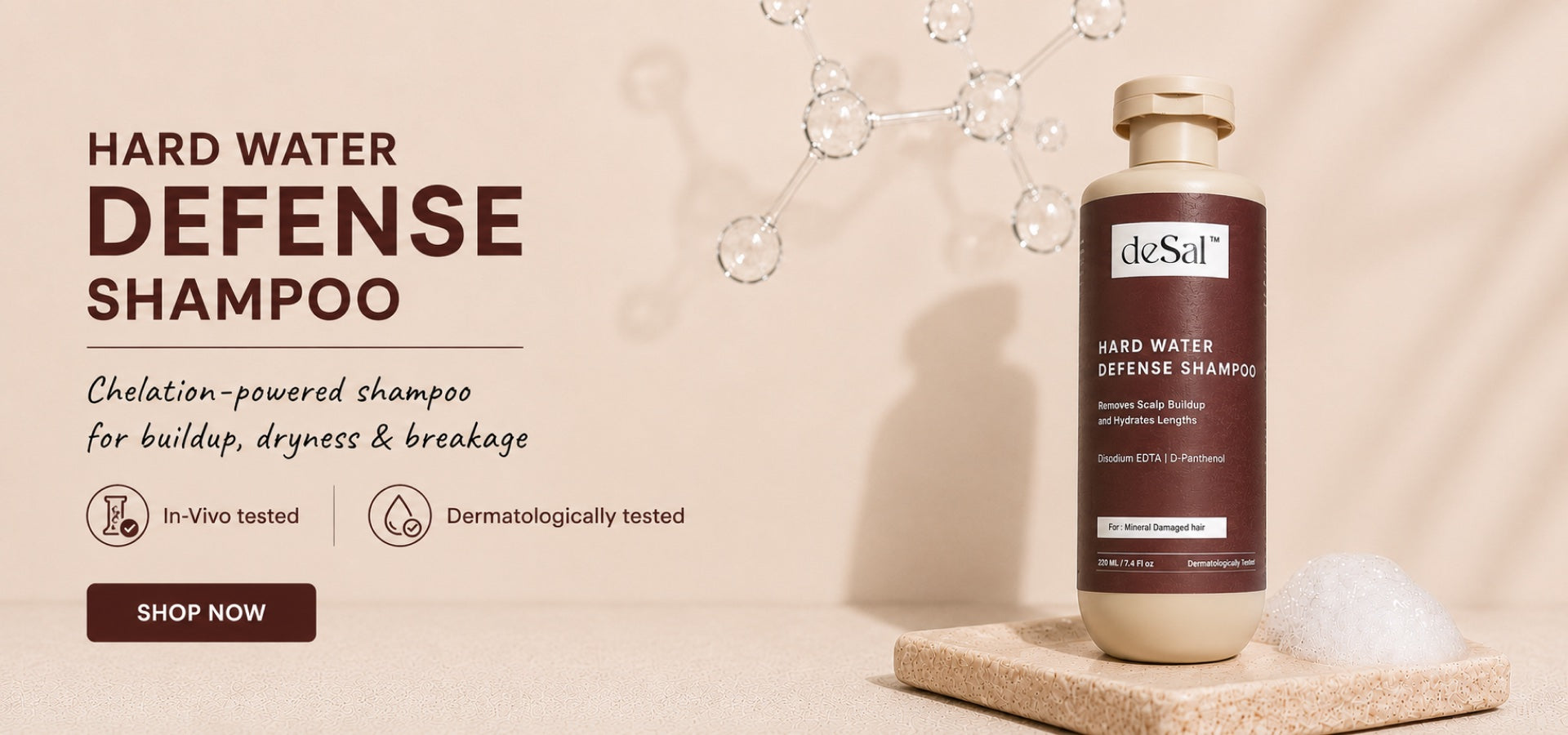 deSal Hard Water Defense Shampoo — chelation-powered for buildup, dryness and breakage
